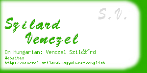 szilard venczel business card